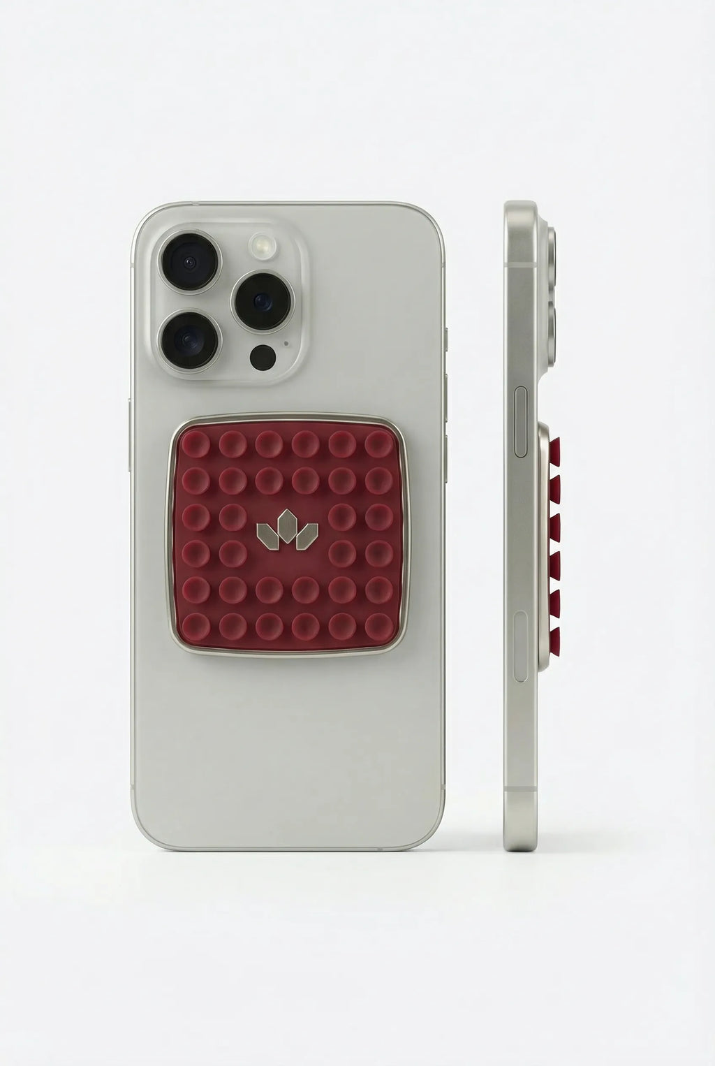 JHADE PopCase Mini silicone suction grip phone case in Burgundy Heritage