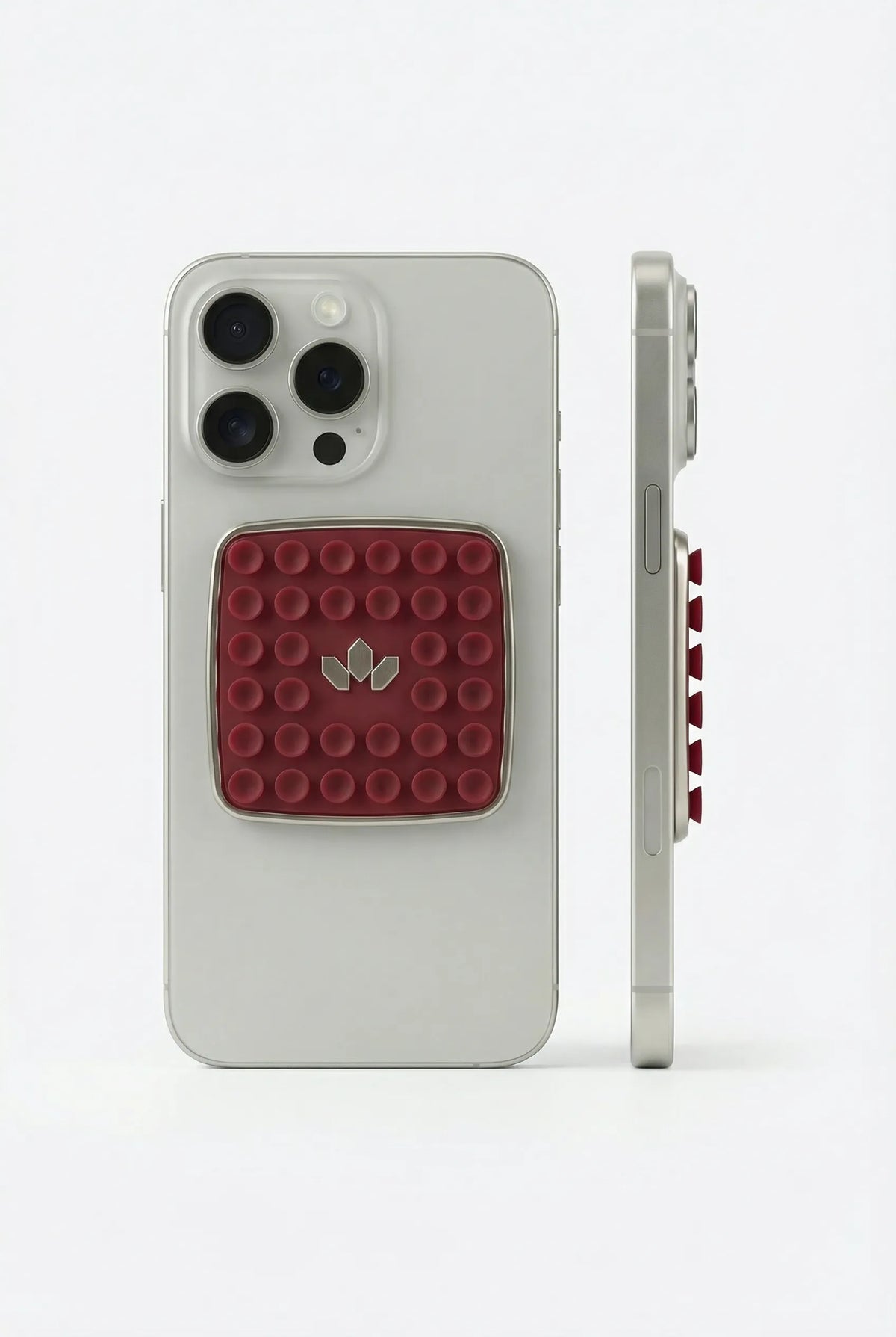 JHADE PopCase Mini silicone suction grip phone case in Burgundy Heritage