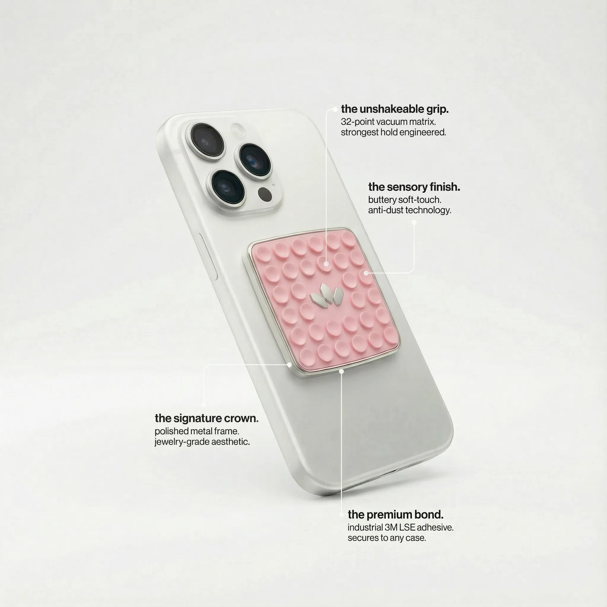 JHADE PopCase Mini suction grip, close-up detail