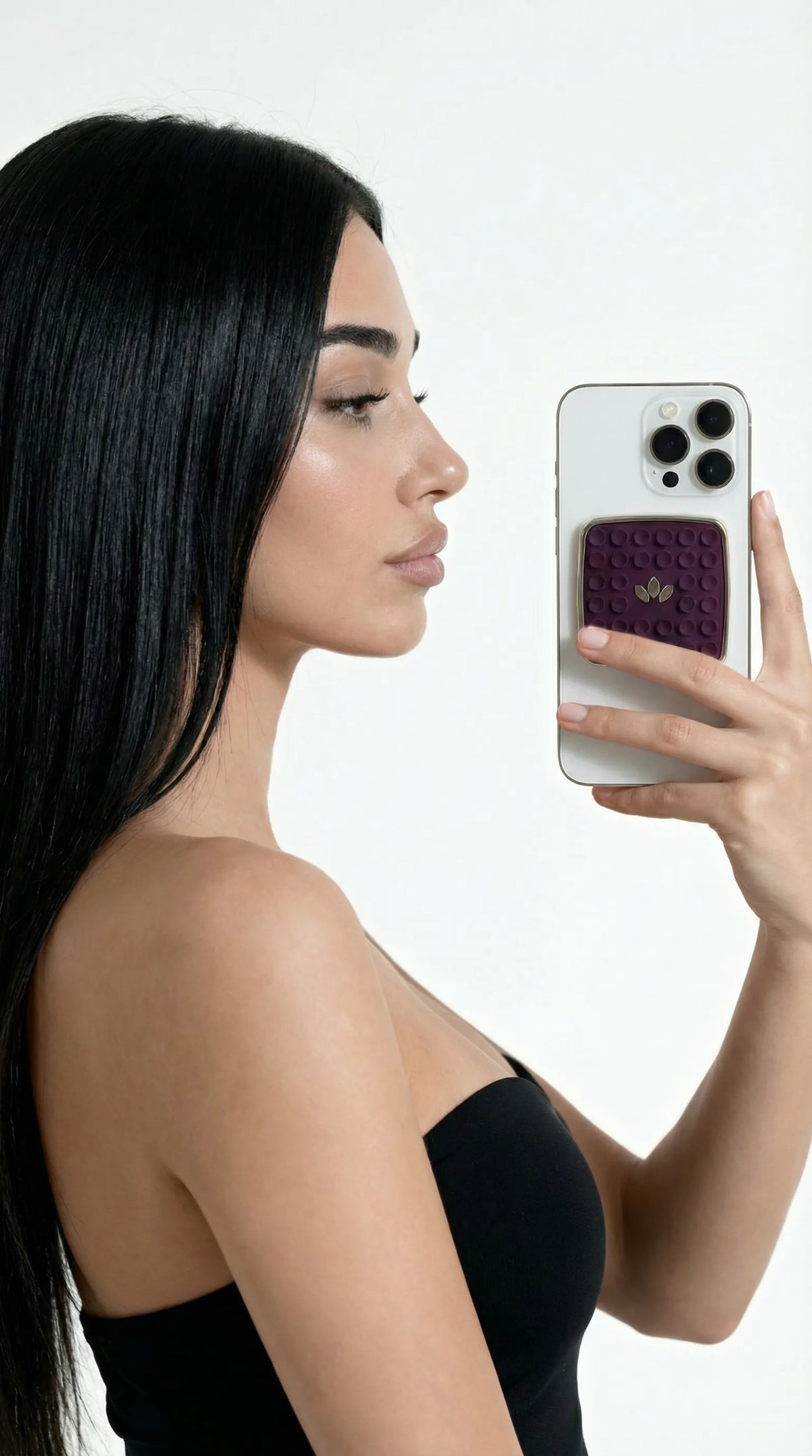 JHADE PopCase Mini in Plum Caspia, back view